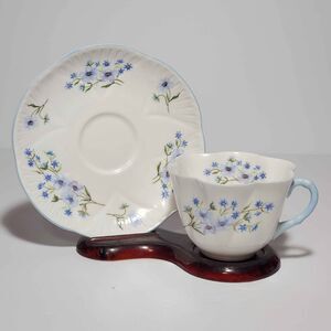Shelley Teacup and Saucer Blue Rock Vintage